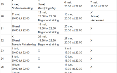 Afwijkende speeldagen en speeltijden tot de zomerstop (Senioren)